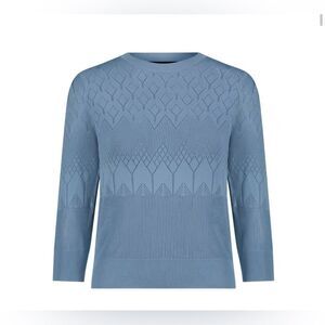 Aleeza Paris Daphne blue knit top, XS